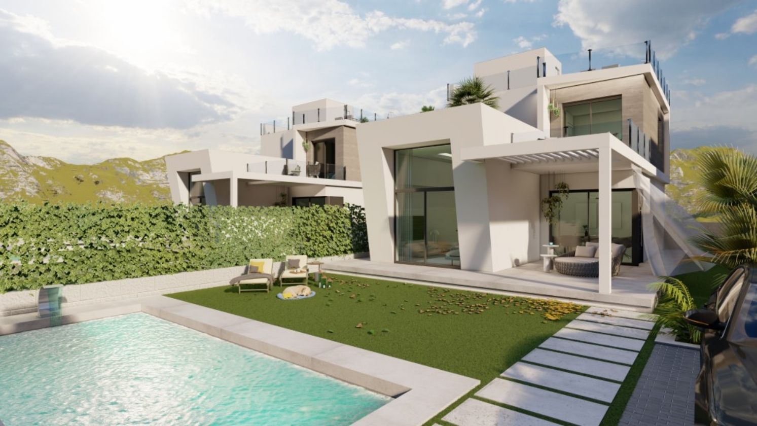 ESPECTACULAR PROYECTO DE VILLAS MODERNAS EN VENTA EN FINESTRAT
