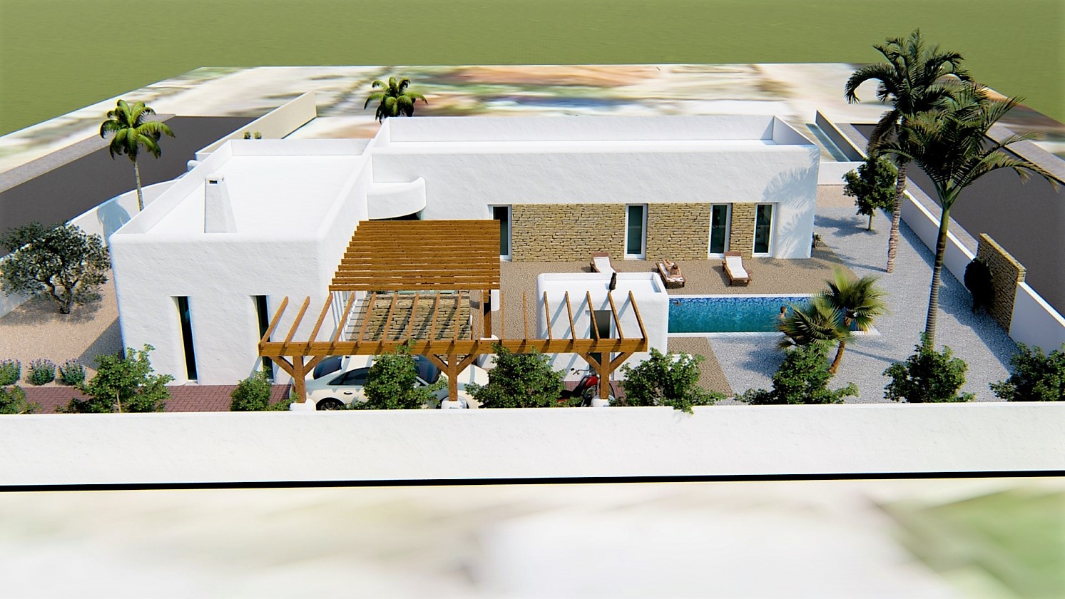 PROYECTO DE VILLA DE ESTILO IBECENCO EN VENTA EN ALFAZ DEL PI