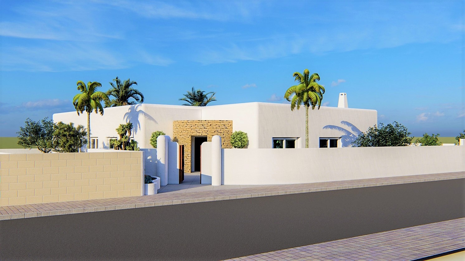 PROYECTO DE VILLA DE ESTILO IBECENCO EN VENTA EN ALFAZ DEL PI