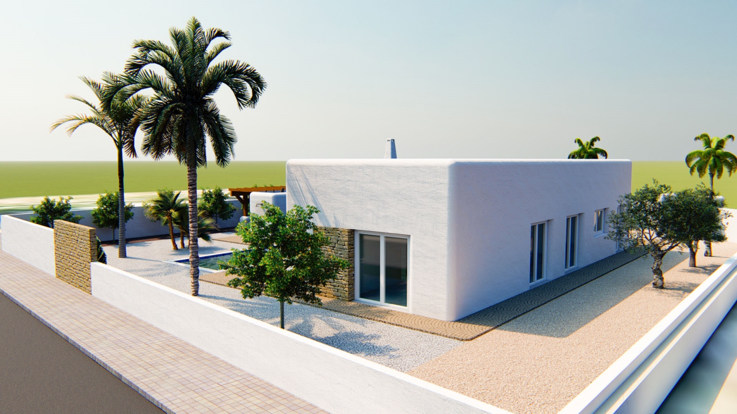 PROYECTO DE VILLA DE ESTILO IBECENCO EN VENTA EN ALFAZ DEL PI