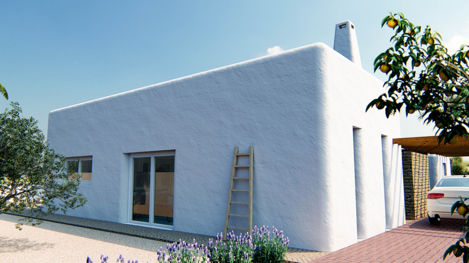 PROYECTO DE VILLA DE ESTILO IBECENCO EN VENTA EN ALFAZ DEL PI