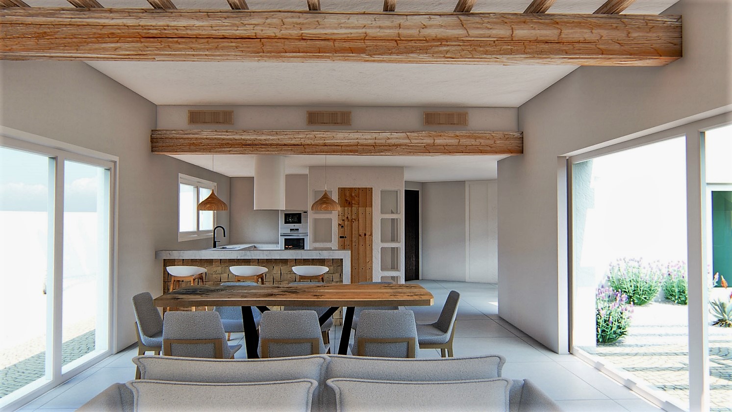 PROYECTO DE VILLA DE ESTILO IBECENCO EN VENTA EN ALFAZ DEL PI