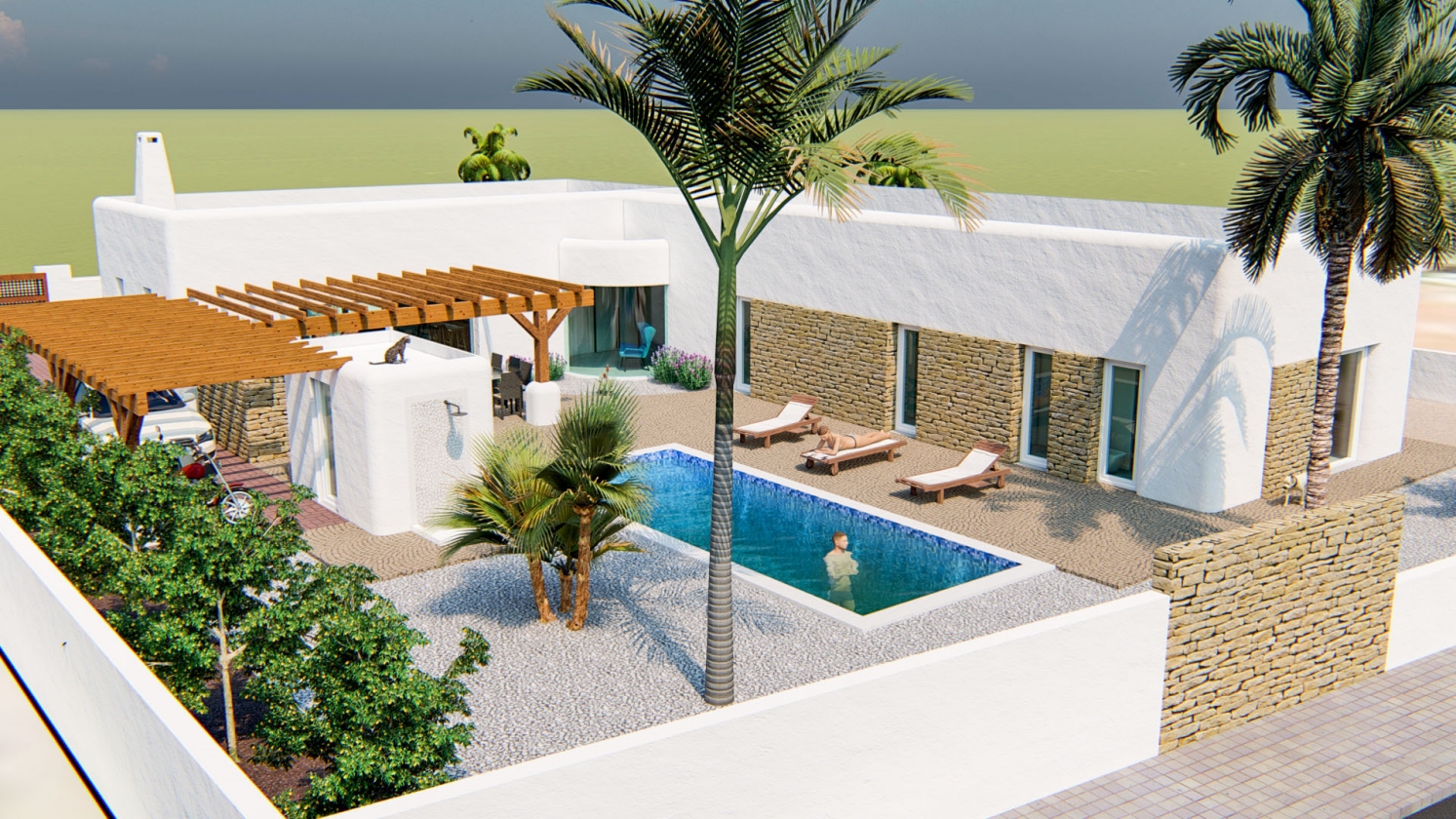PROYECTO DE VILLA DE ESTILO IBECENCO EN VENTA EN ALFAZ DEL PI