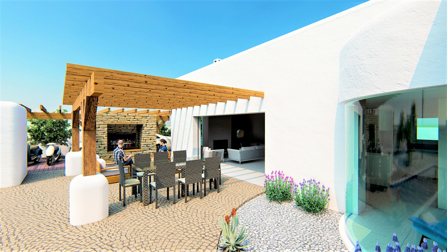PROYECTO DE VILLA DE ESTILO IBECENCO EN VENTA EN ALFAZ DEL PI