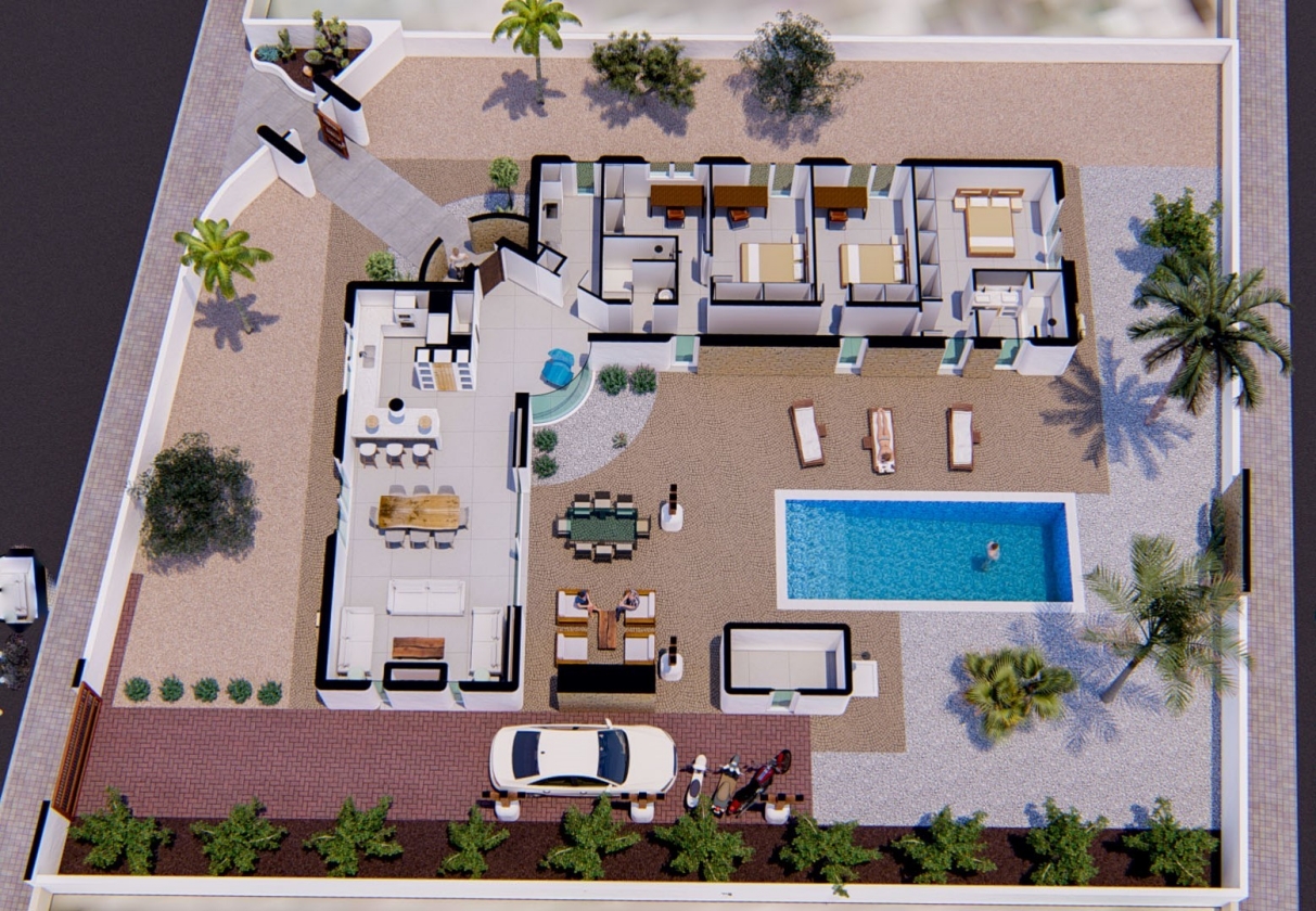 PROYECTO DE VILLA DE ESTILO IBECENCO EN VENTA EN ALFAZ DEL PI